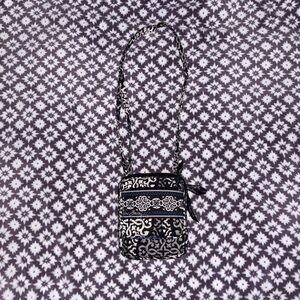 Black and White Shoulder Bag with Textured Design
